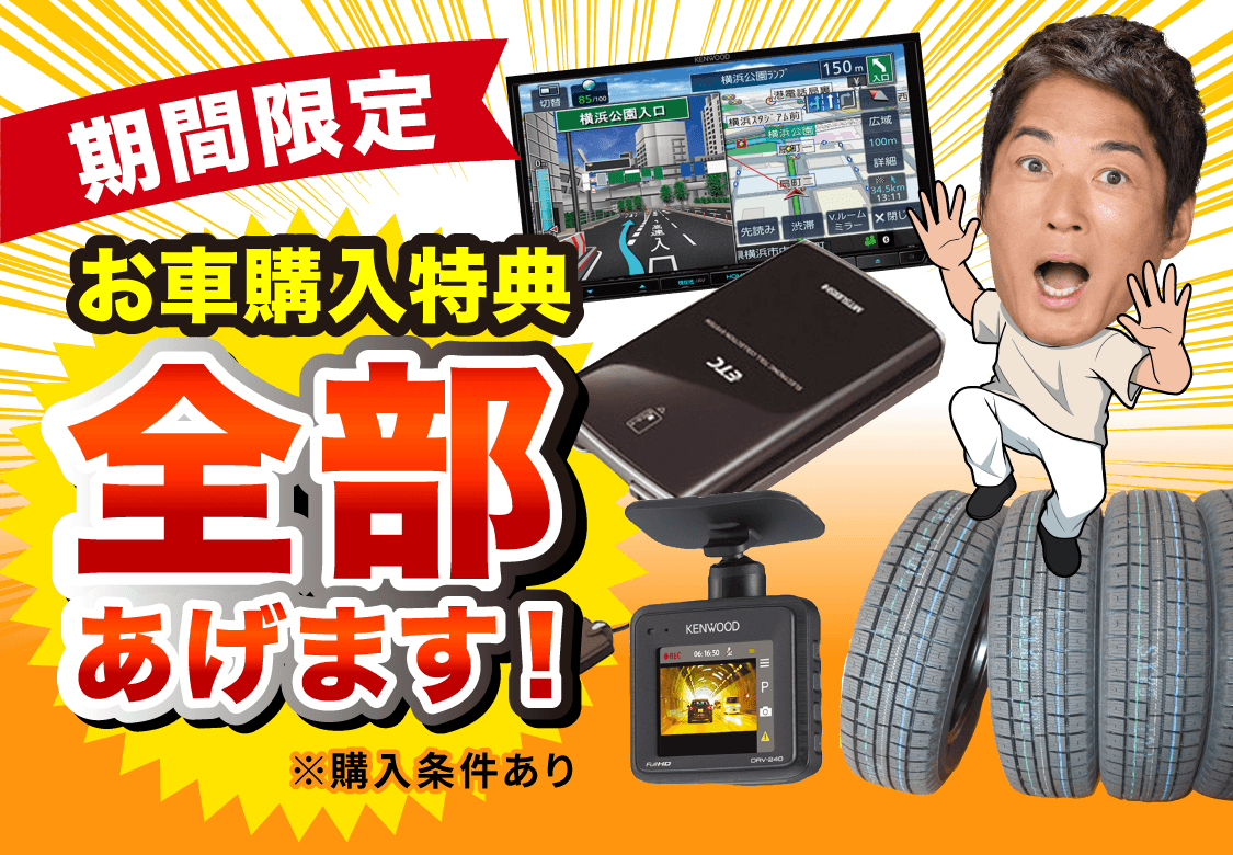 期間限定 お車購入特典 全部あげます！ ※購入条件あり